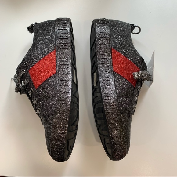 NEW! Opening Ceremony Glitter Sneakers in Black with Red Accent, Size 38 - Picture 5 of 11